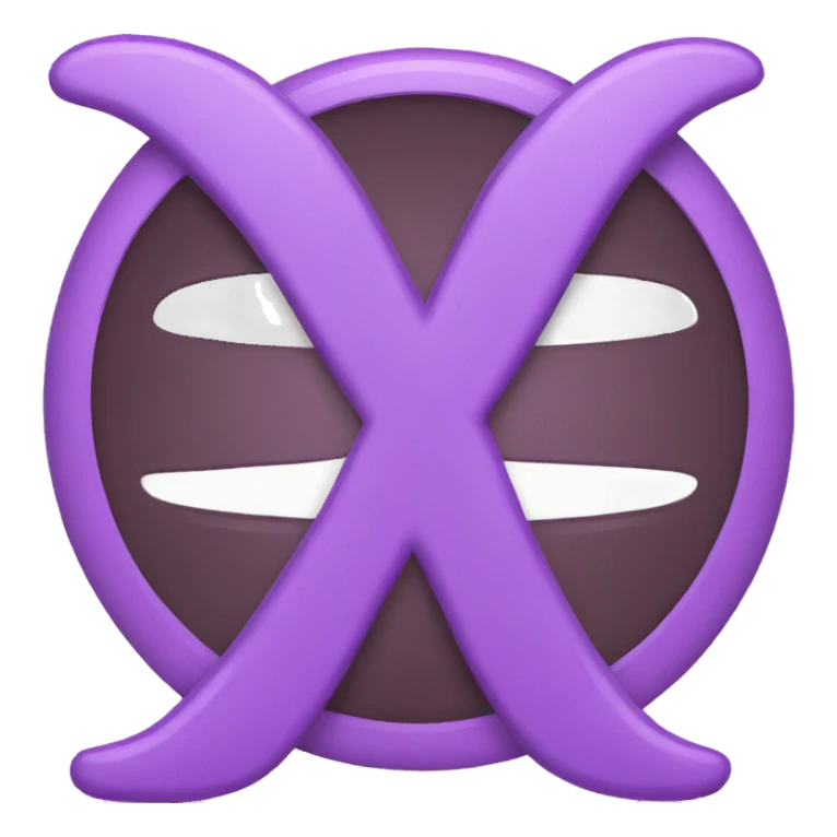 purple color letter X sticker
