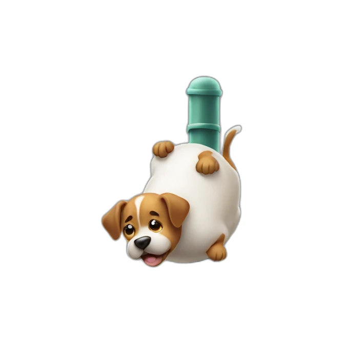 Dog peeing on pole sticker