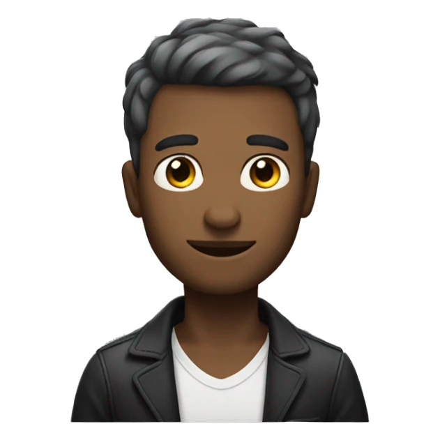 Man with short haor with black cat sticker