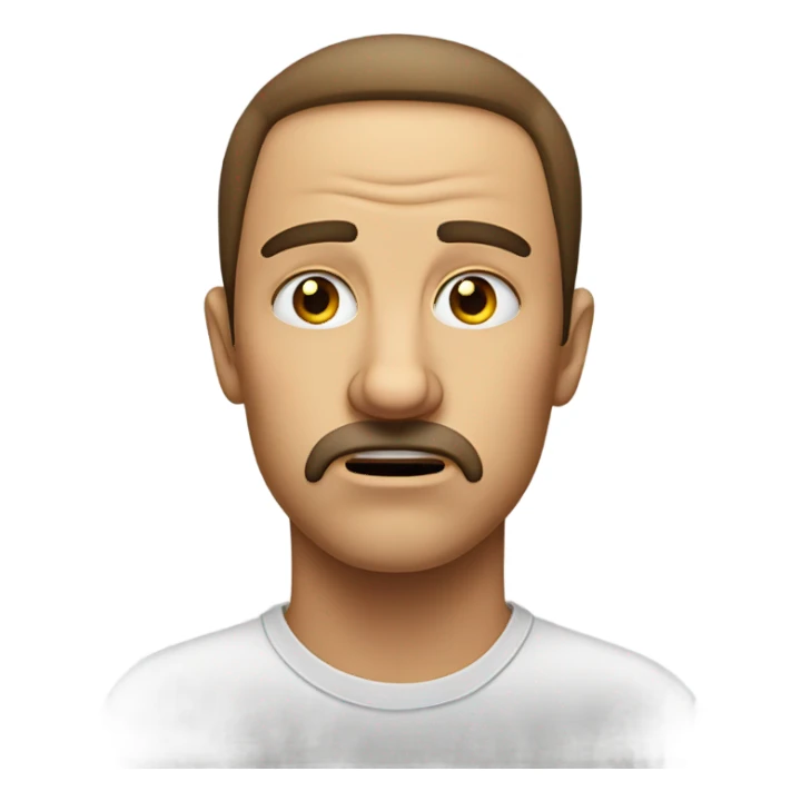 Frustrated face sticker