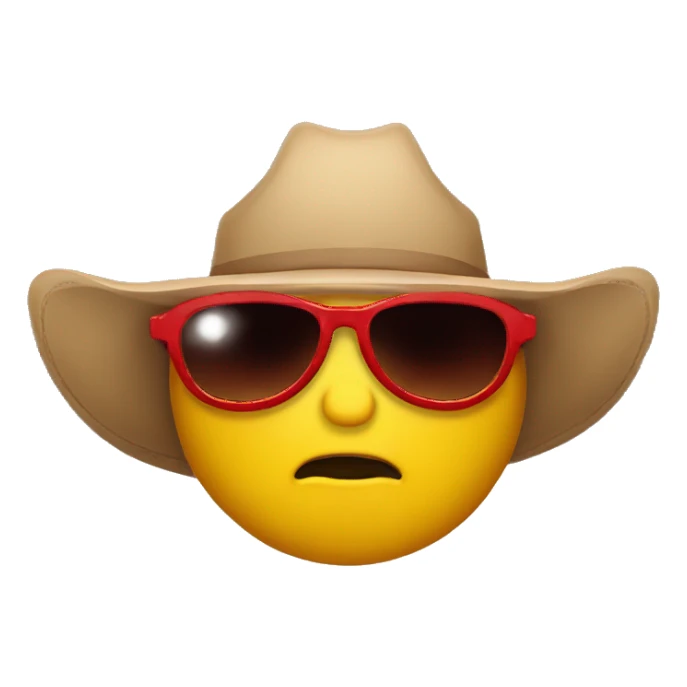 cowboy sunglasses crying red sticker