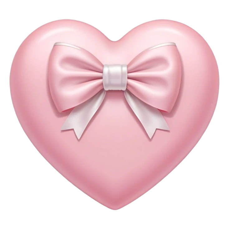 Pastel pink heart with white bow sticker