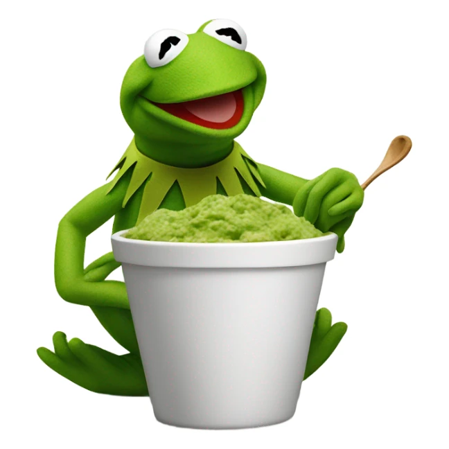 Kermit the frog eating Kermit the frog. sticker