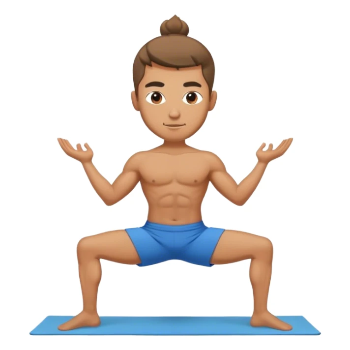 guy blue short warrior2 yoga pose sticker
