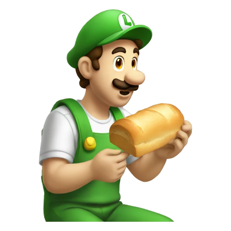 Luigi eating bread  sticker