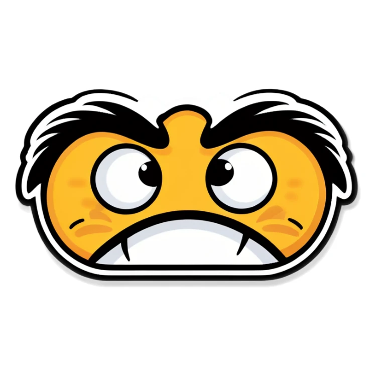 Disgusted face with lashes sticker