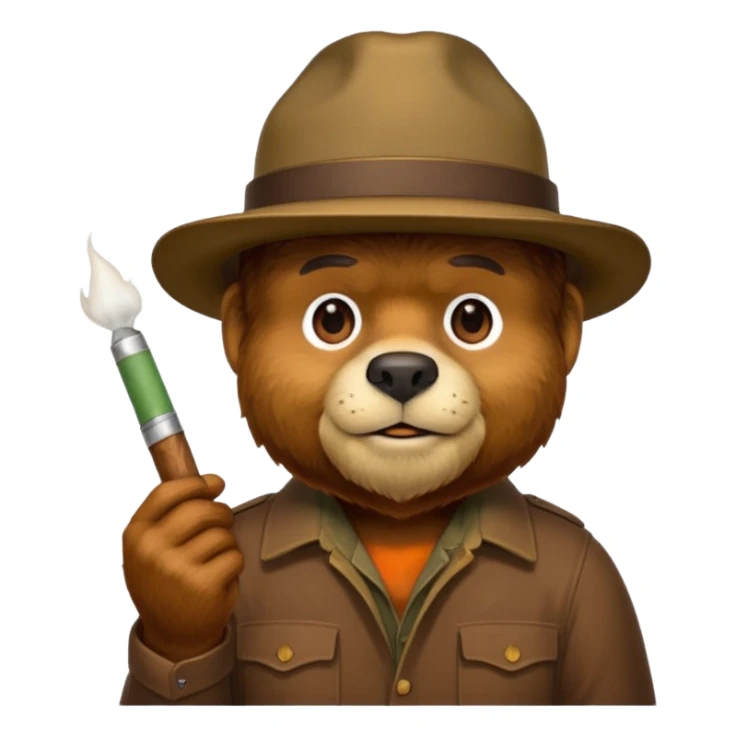 Smokey the bear with a joint sticker