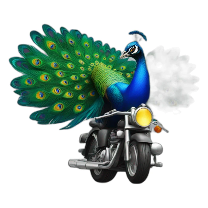 peacock on a motorcycle sticker