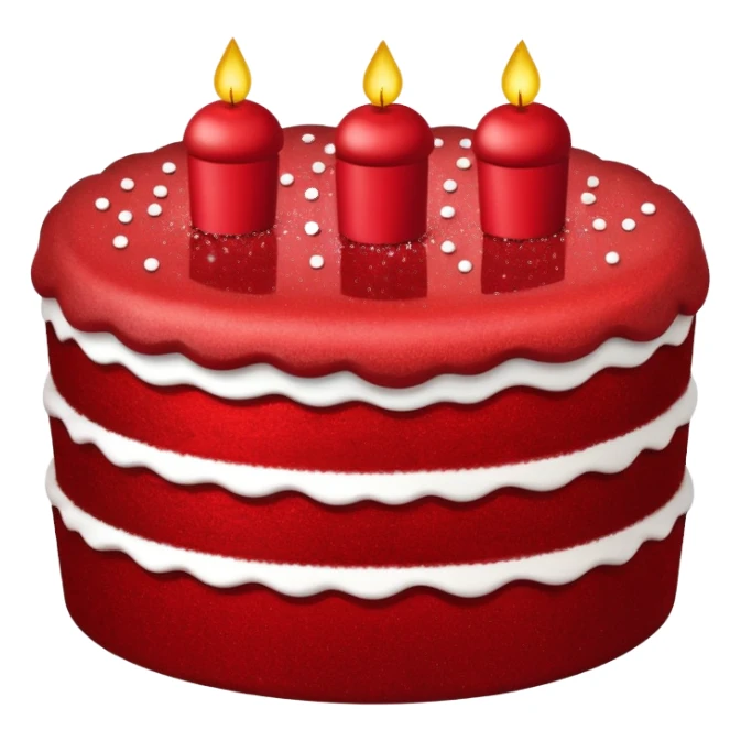 red glitter cake sticker
