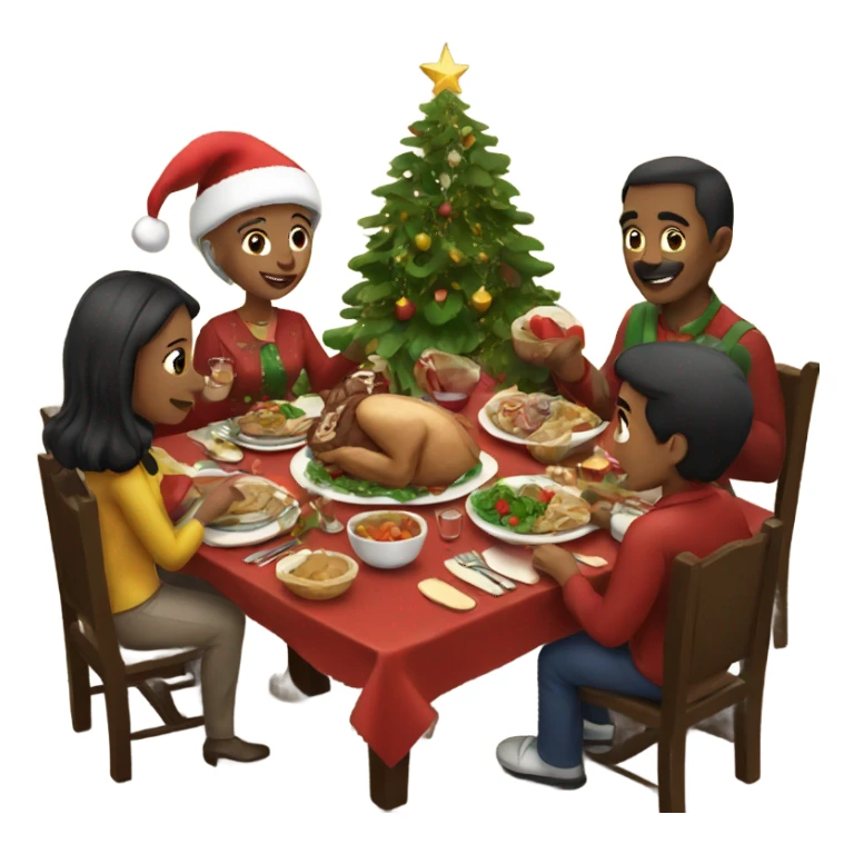 christmas family dinner sticker
