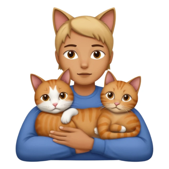  cat in lap human head sticker