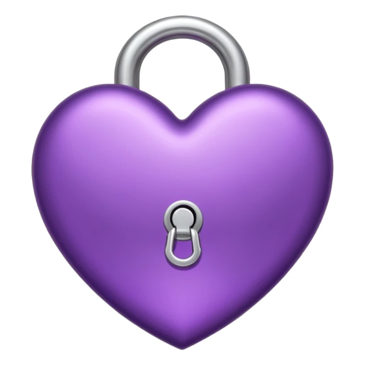 purple heart with a lock sticker