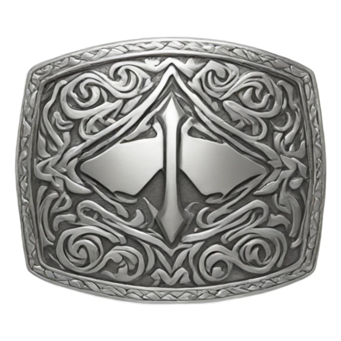 Silver western belt buckle  sticker