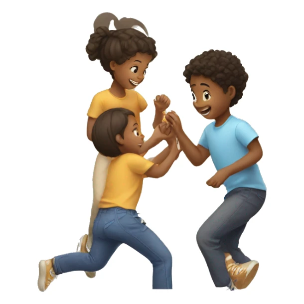 kids playing together sticker