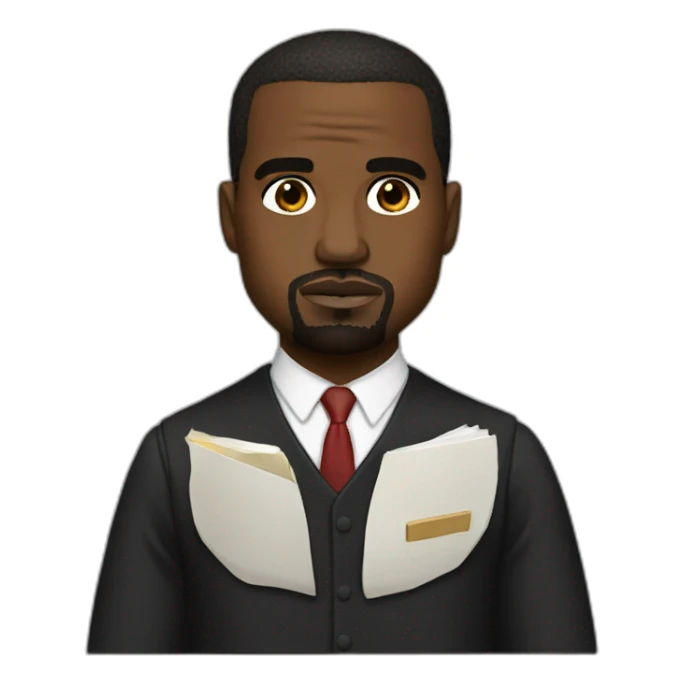 kanye west as a lawyer sticker