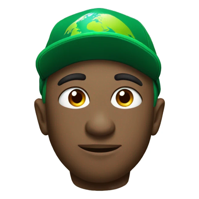 planet earth put on a green cap sticker