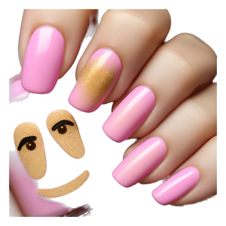 pink and gold nails sticker