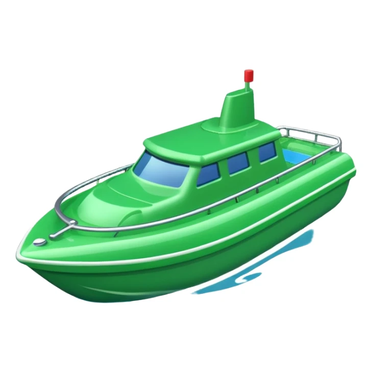 green plastic toy boat sticker