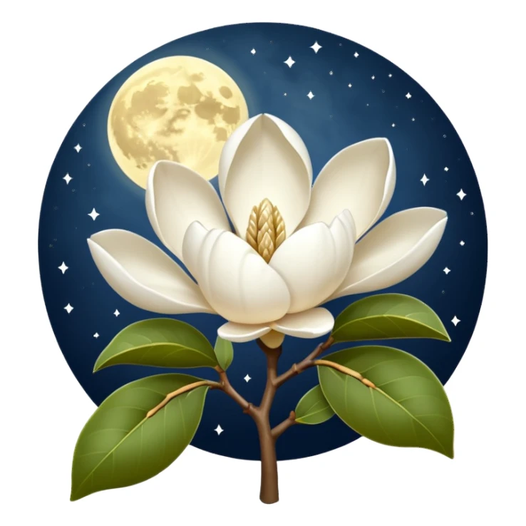 a magnolia under the moon sticker