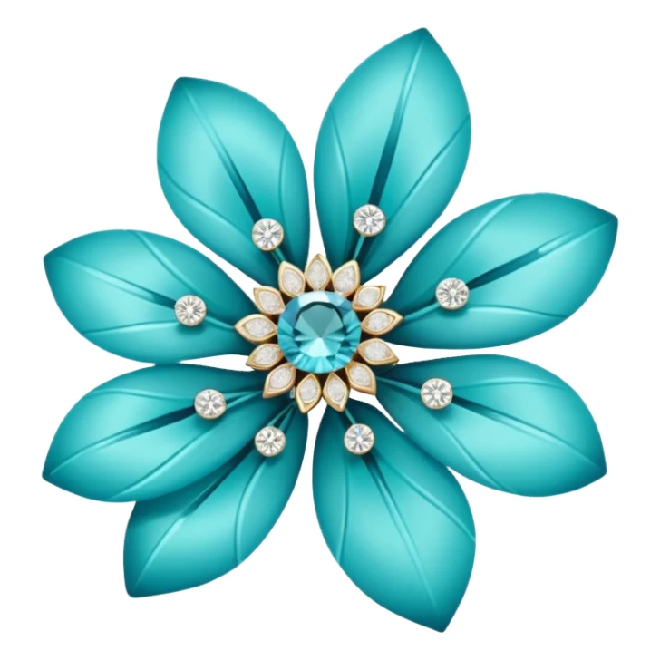 Aqua flower with diamonds  sticker