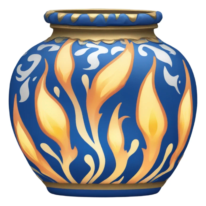 flame on jar egypt gold white blue  sticker