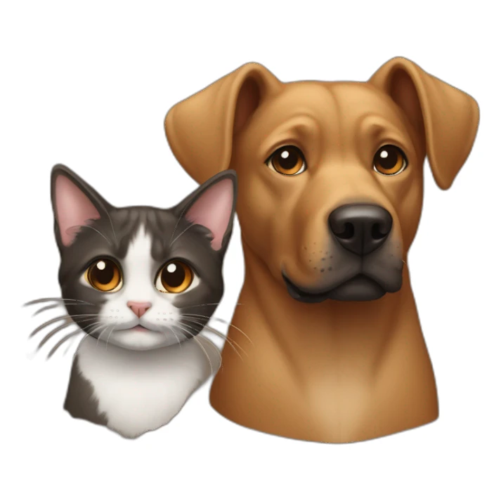 Dog Brown with à cat black sticker