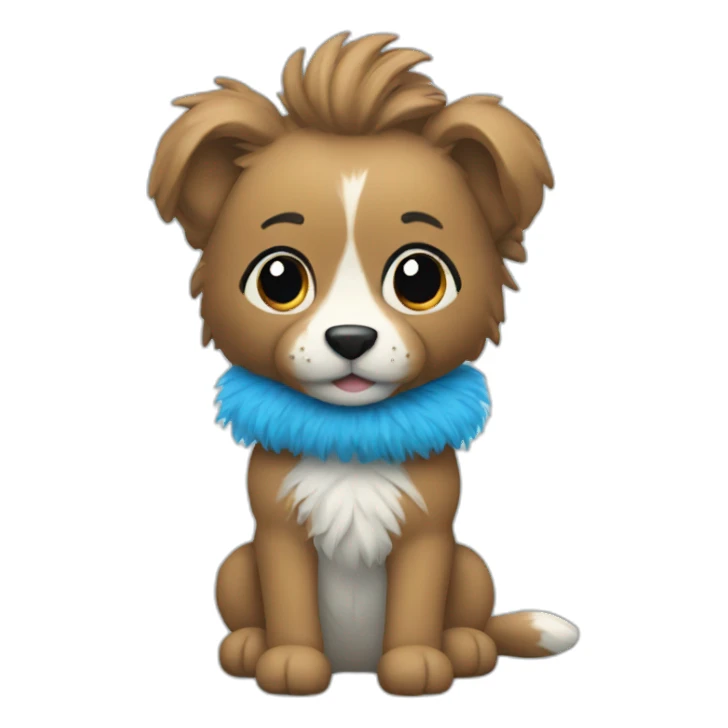 Toy with blue fur sticker