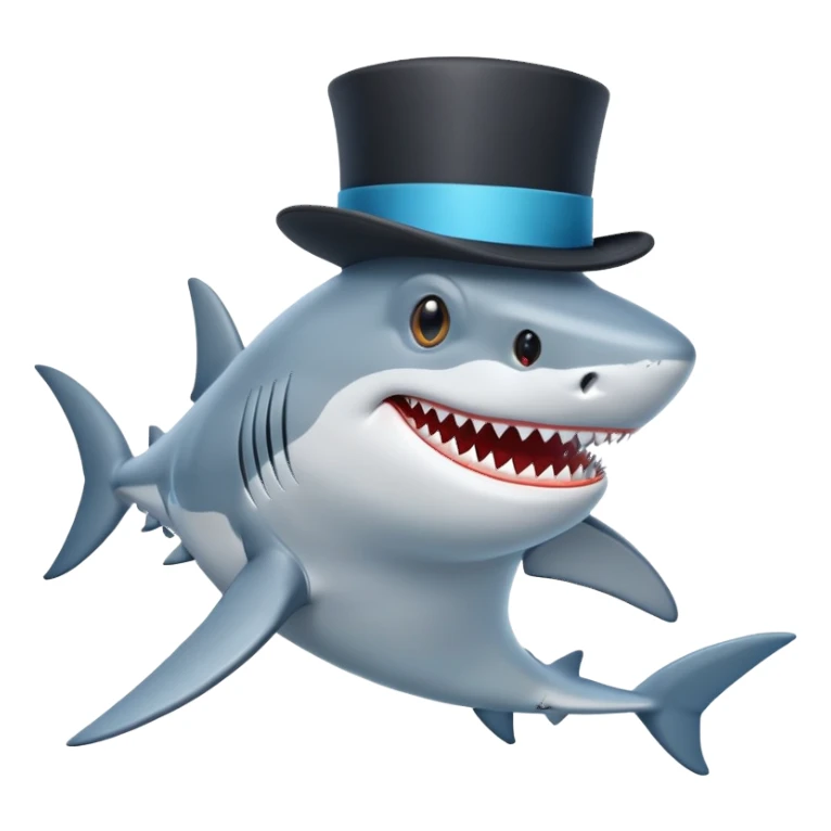 Shark with a top hat sticker