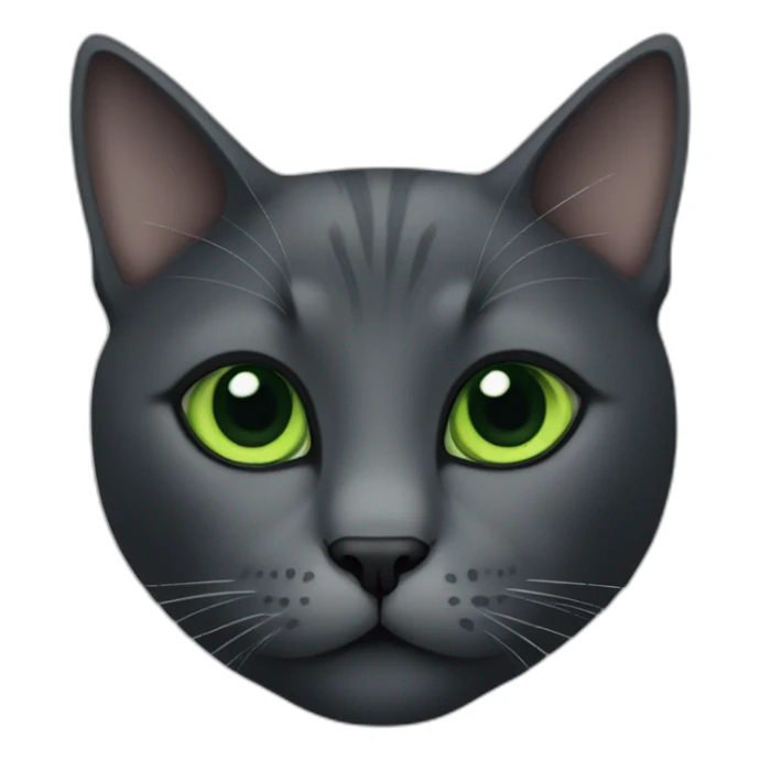 Dark gray cat green eyes sticker