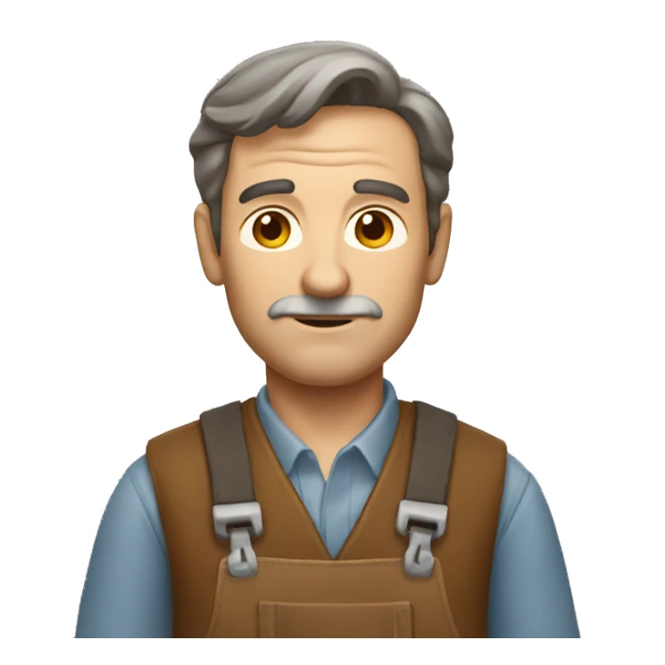 old craftsman with brown hair and no beard sticker