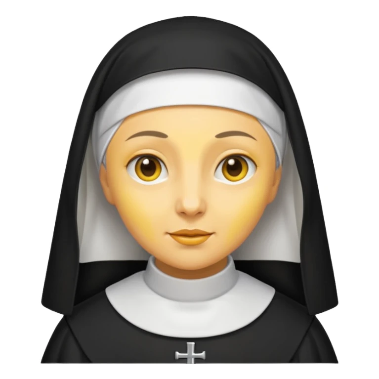 Nun with yellow skin sticker