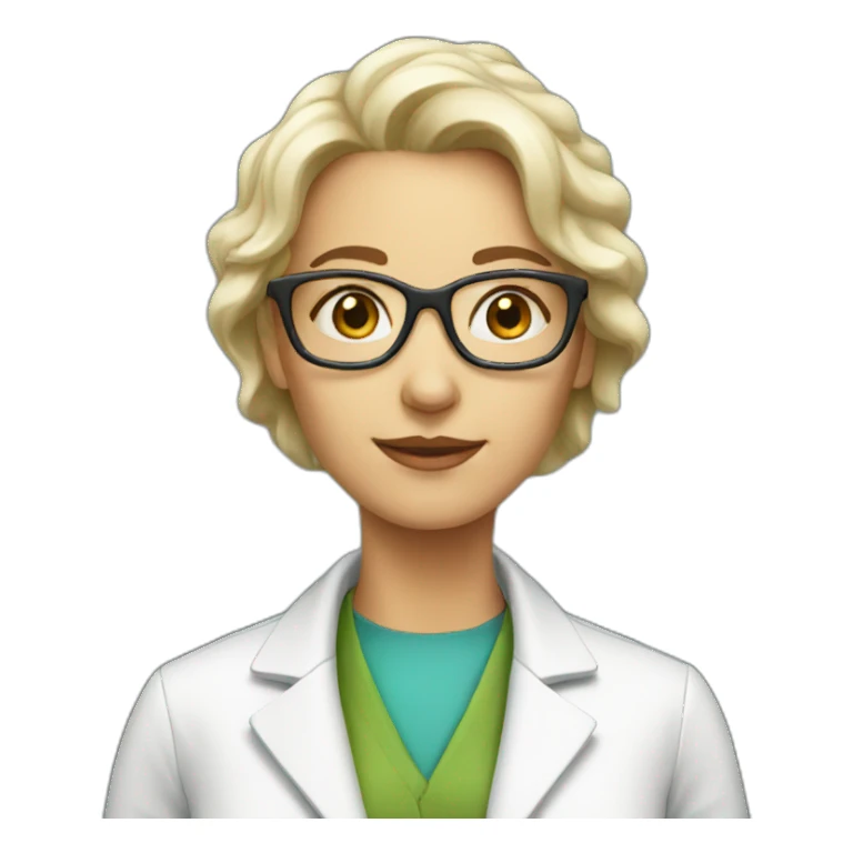 White Scientist woman  sticker