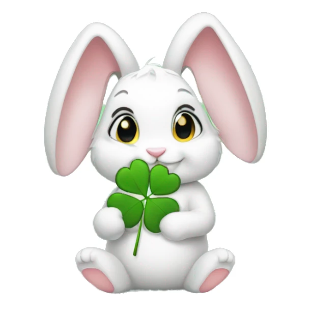 Cute Rabbit holding clover🐰 sticker