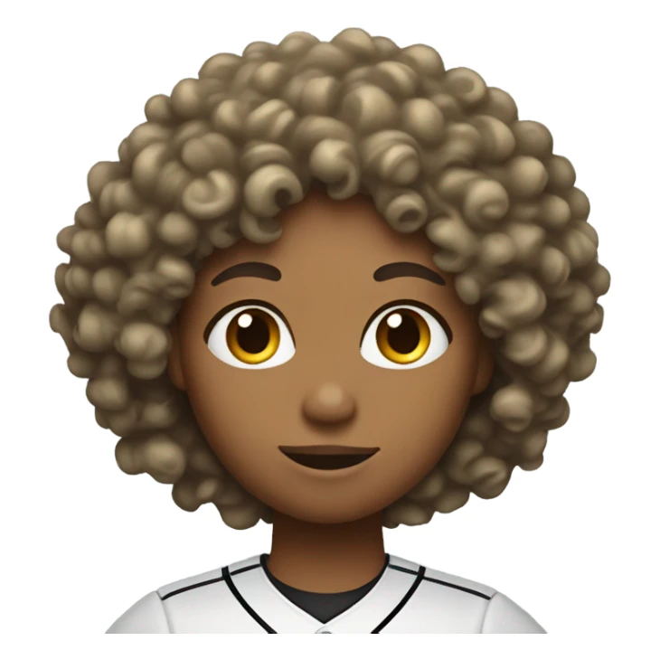 Curly hair softball player sticker