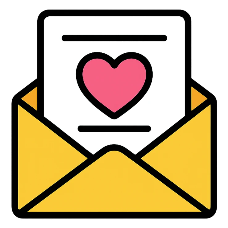 Romantic letter sticker