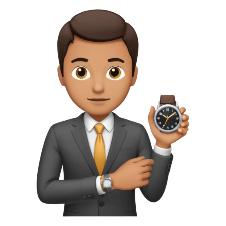 a man hurriedly checking his watch sticker