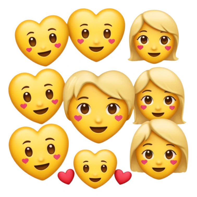 emoji with hearts  sticker