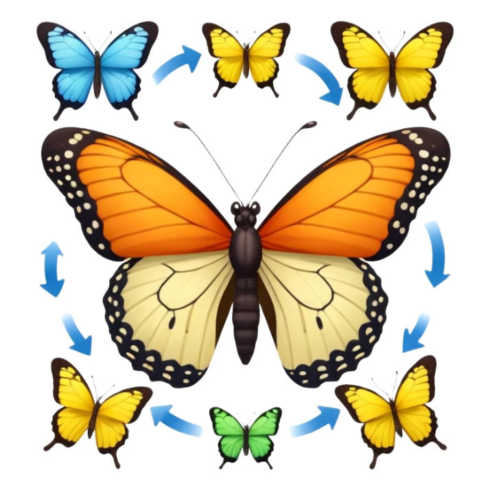 butterfly life cycle sticker