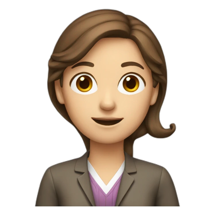 brown hair school teacher sticker