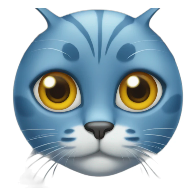 Blue cat with Chinese eyes sticker