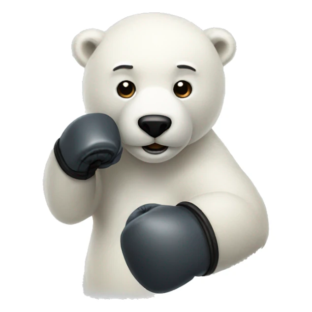 Polar bear with fighting gloves sticker