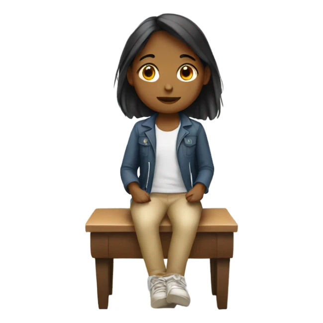 girl seating sticker