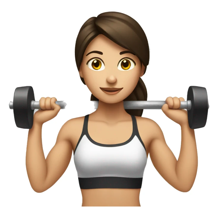 brunette girl lifting weights sticker