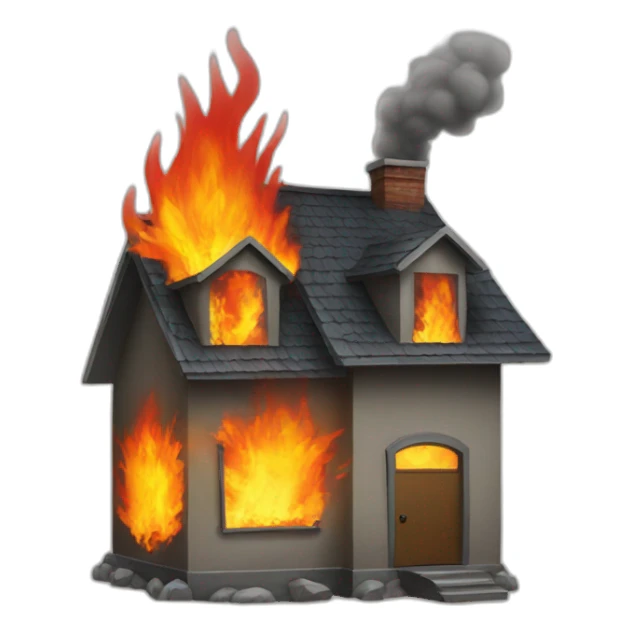 house on fire sticker