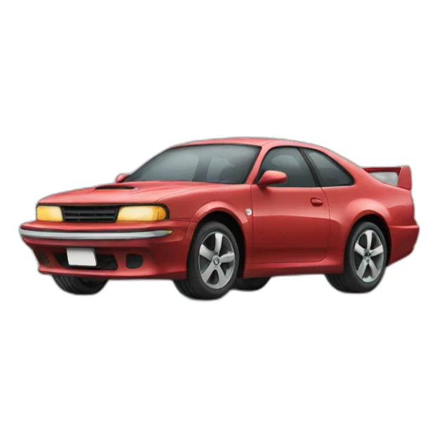 car with angry smile and teath sticker