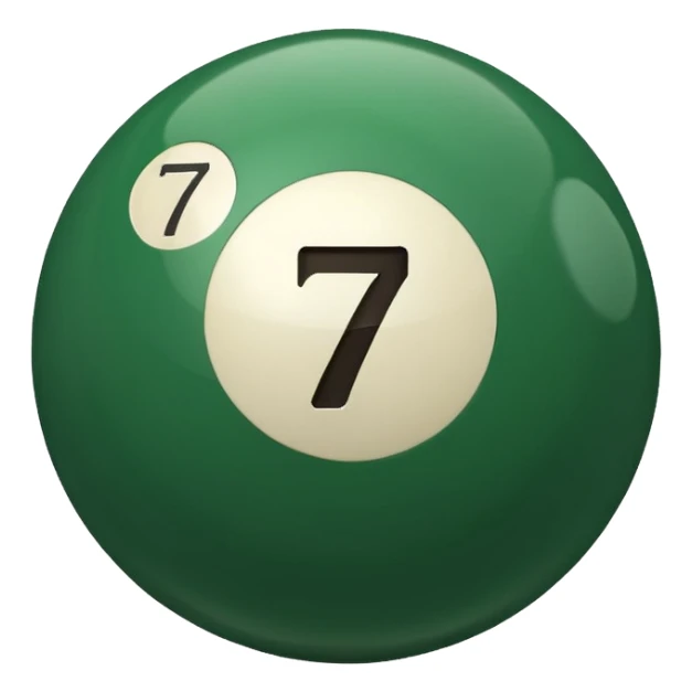 green billiard ball 7 number  sticker