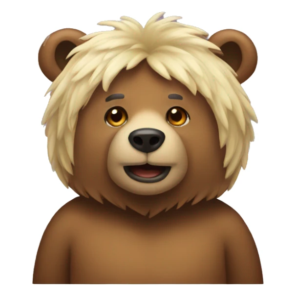 Bear with wig sticker
