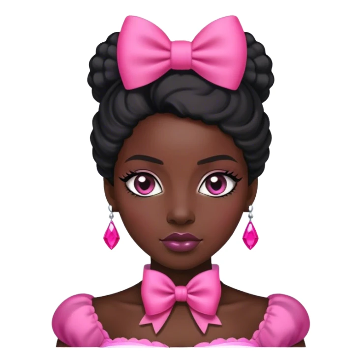 black queen with pink bow sticker