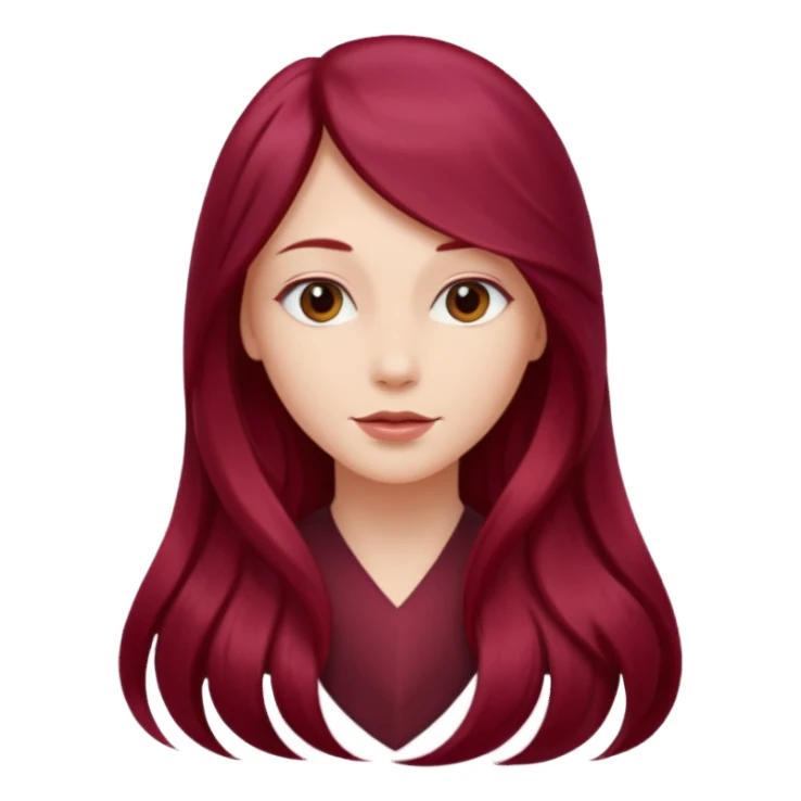 burgundy red long hairs from the back sticker