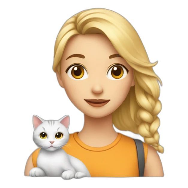 Fille avec chat sticker